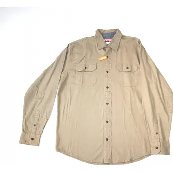 Pánská košile Košile pánská Wrangler dlouhý rukáv Stretch Twill - béžová Velikost: M