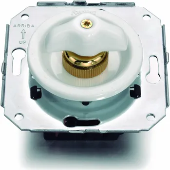 vypínač FONTINI by Font Barcelona Plastový vypínač Venezia bílý/retro klička Barva: otočná klička retro/bílá, Typ tvaru: č.6 – schodišťák – ovládá se ze 2 míst 35 308 23 2