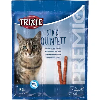 Pamlsek pro kočku Trixie Premio Quintett tyčinky losos/pstruh 5 x 5 g