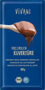 Čokoláda Vivani Čokoláda na vaření mléčná Bio 200 g