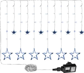 Vánoční osvětlení Voltronic světelný závěs 150 LED studená bílá svítící hvězdy