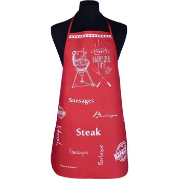 Kuchyňská zástěra Zástěra Barbecue time červená - Chňapka 354