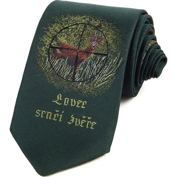 Kravata HEDVA ČESKÝ BROKÁT Kravata PESh 8 cm myslivecká LOVEC SRNČÍ ZVĚŘE