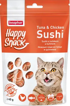 Pamlsek pro kočku Beaphar Happy Snack Cat sushi s tuňákem a kuřetem 40 g