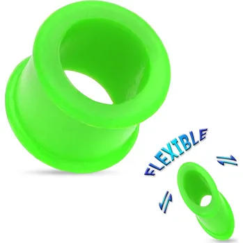 Piercing Šperky4U Tunel do ucha ze silikonu zelený - TN01103-06