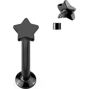 Piercing Šperky4U Piercing do brady - labreta černá - LB1036K-1206