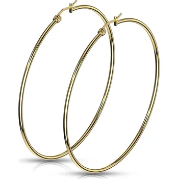Náušnice Šperky4U Zlacené ocelové náušnice - kruhy 70 mm - OPN1190-70