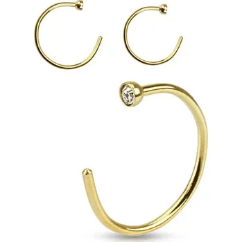 Piercing Šperky4U Zlacený piercing do ucha/nosu se zirkonem - N0063-10