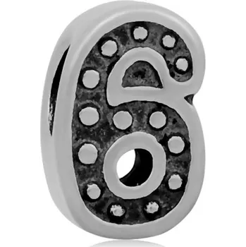 Přívěsek Šperky4U Navlékací ocelový přívěšek korálek - číslice "6" - K0002-6