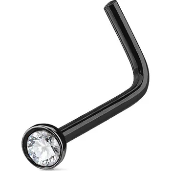 Piercing Šperky4U Černý zahnutý piercing do nosu - N0046-K