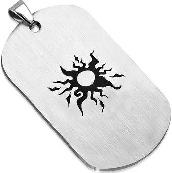 Přívěsek Šperky4U Ocelový přívěšek - matná destička s ornamenty 30 x 50 mm - DR1248