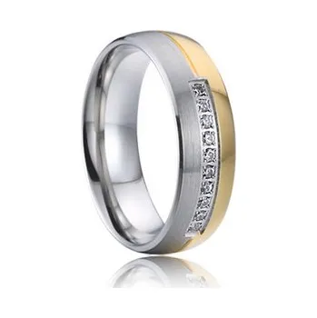 Prsten 7AE AN1023 Dámský snubní prsten se zirkony - velikost 49 - AN1023-D-49