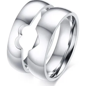 Prsten Šperky4U Dámský ocelový prsten - srdce, šíře 5 mm - velikost 60 - OPR0054-D-60