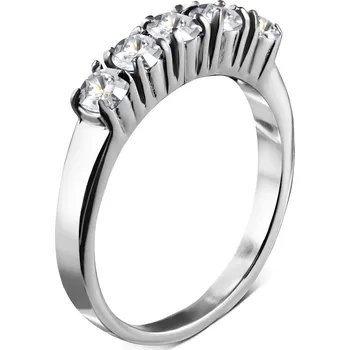 Prsten Šperky4U Ocelový prsten se zirkony - velikost 50 - OPR1619-50