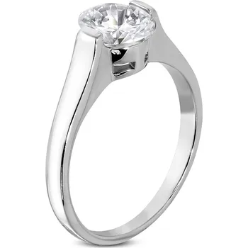 Prsten Šperky4U Ocelový prsten se zirkonem - velikost 52 - OPR1012-52