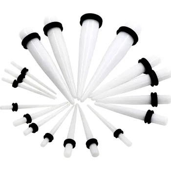 Piercing Šperky4U Akrylátový roztahovák do ucha bílý - EP1007-12