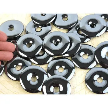 Přívěsek Hematit donut 4.5cm