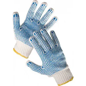 Pracovní rukavice Pletené rukavice s PVC terčíky QUAIL (oboustrané) 136001