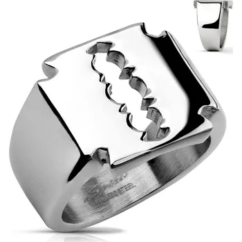 Prsten Šperky4U Mohutný pánský ocelový prsten - žiletka - velikost 65 - OPR1668-65