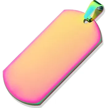 Přívěsek Šperky4U Ocelový přívěšek - destička VELKÁ duhová - DR1010-W