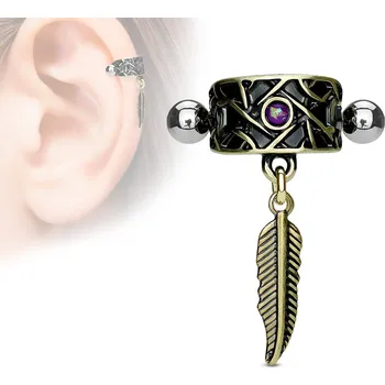 Piercing Šperky4U Cartilage piercing do ucha - peříčko - CP1026