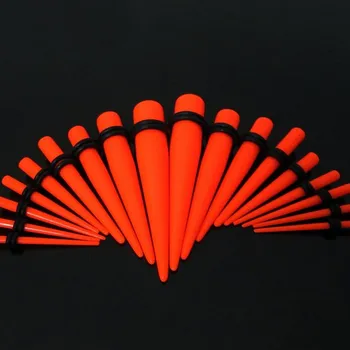 Piercing Šperky4U Akrylátový roztahovák do ucha oranžový - EP1012-016