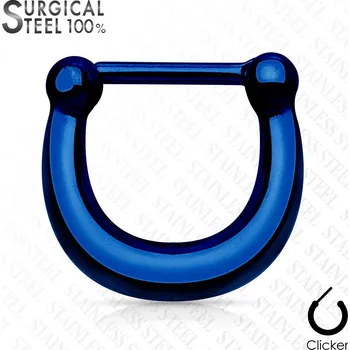 Piercing Šperky4U Ocelový piercing do nosu - septum modrý - NS0024