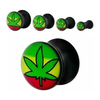 Módní doplněk Šperky4U Akrylátový plug list marihuany - PL01083-06