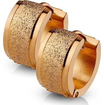 Náušnice Šperky4U Zlacené ocelové náušnice - kroužky - OPN1215-RD