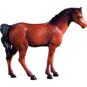 Vánoce Ornatis Kůň hnědý Provedení: Malované, Velikost stojících figur dospělých postav: 9 cm Dřevěná vyřezávaná soška hnědého koníka