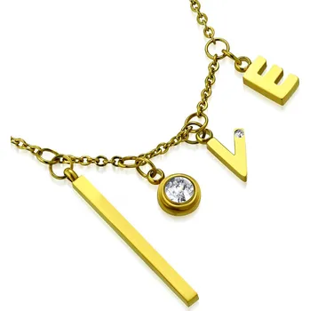 Řetízek Šperky4U Zlacený ocelový řetízek s písmeny LOVE - OPE1069