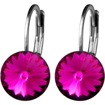 Náušnice Šperky4U Ocelové náušnice - Dark Pink, 8 mm - NBSS08-DP