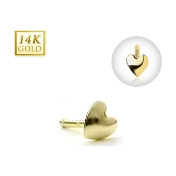 Piercing Šperky4U Zlatý piercing do nosu - srdíčko, Au 585/1000 - ZL01119-YG