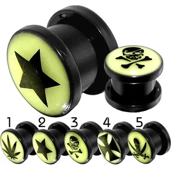 Šperk Šperky4U Plug do ucha fosforeskující - PL01069-03P