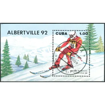 Poštovní známka (1990) MiNr. 3371 - Block 119 - O - Kuba - Zimní olympijské hry 1992, Albertville