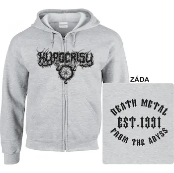 Pánská mikina Hypocrisy - mikina s kapucí a zipem šedá