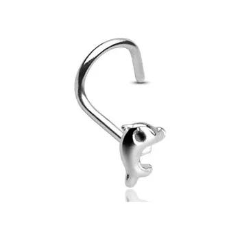 Piercing Šperky4U Stříbrný piercing do nosu - delfínek - N01073