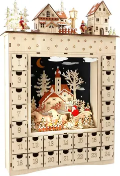 Vánoční dekorace Legler dřevěný adventní kalendář zimní sen