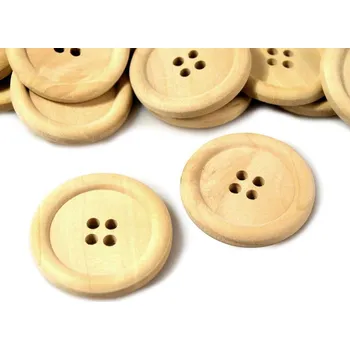 Dřevěný knoflík čtyřdírkový velký - 1ks