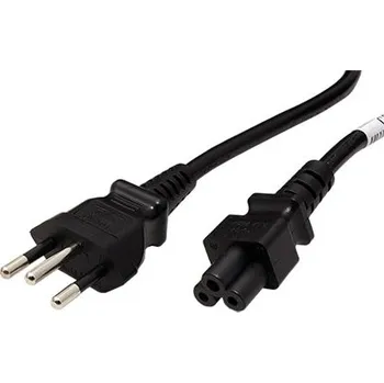 Napájecí kabel Dinic Kabel síťový k notebooku Brazílie IEC 60906-1 (typ N) - IEC320 C5, 1,8m, černý (CB-3-BR) - 19.42.0030