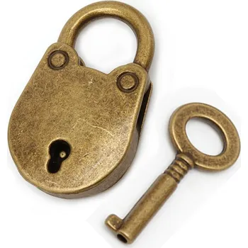 Visací zámek Šperky4U Zámeček lásky starožitného vzhledu 37 x 23 mm - ZA0001