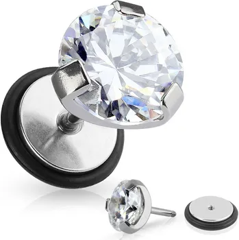 Piercing Šperky4U Falešný piercing - čirý kámen - FP01051-C