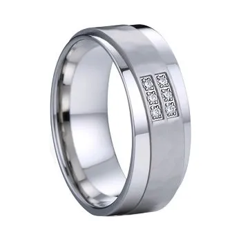 Prsten 7AE AN1028 Dámský snubní prsten se zirkony - velikost 52 - AN1028-D-52