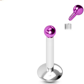 Módní doplněk Šperky4U Piercing do brady, fialová kulička - LB01082A-1206