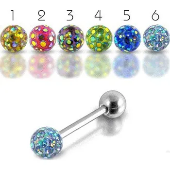 Piercing Šperky4U Piercing do jazyka s krystaly Crystals From Swarovski - PJ01211-03