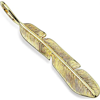 Přívěsek Šperky4U Zlacený ocelový přívěšek peříčko - OPP1116-GD