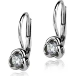 Šperky4U Stříbrné náušnice kytičky, čiré zirkony - ZB3997-C