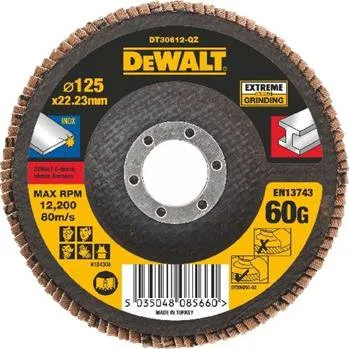 Brusný kotouč DeWALT DT30612 Brusný lamelový kotouč plochý Extreme na kov 60 G, 125 mm
