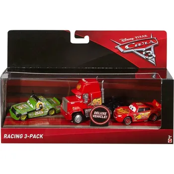 Mattel Cars 3 Racing 3pack McQueen, Mack a Chick Hicks autíčko Mattel Cars 3 Racing 3pack McQueen, Mack a Chick Hicks