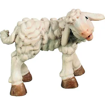 Vánoční dekorace Ornatis Jehňátko hledící přímo Provedení: Malované, Velikost stojících figur dospělých postav: 7 cm Dřevěná vyřezávaná soška jehněte